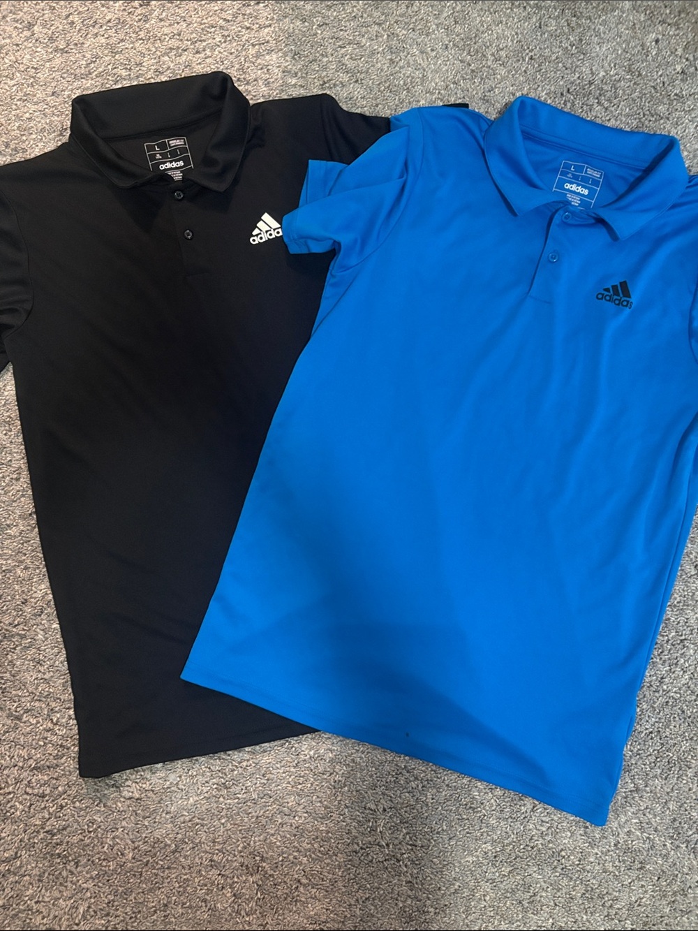2 adidas polos youth L
